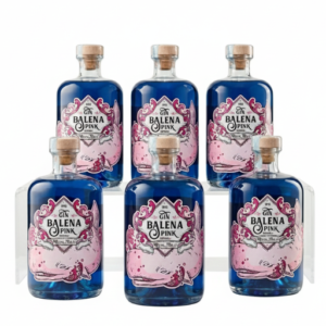 Gin Balena Pink Pack sei bottiglie disposte su due file gin artigianale italiano che cambia colore