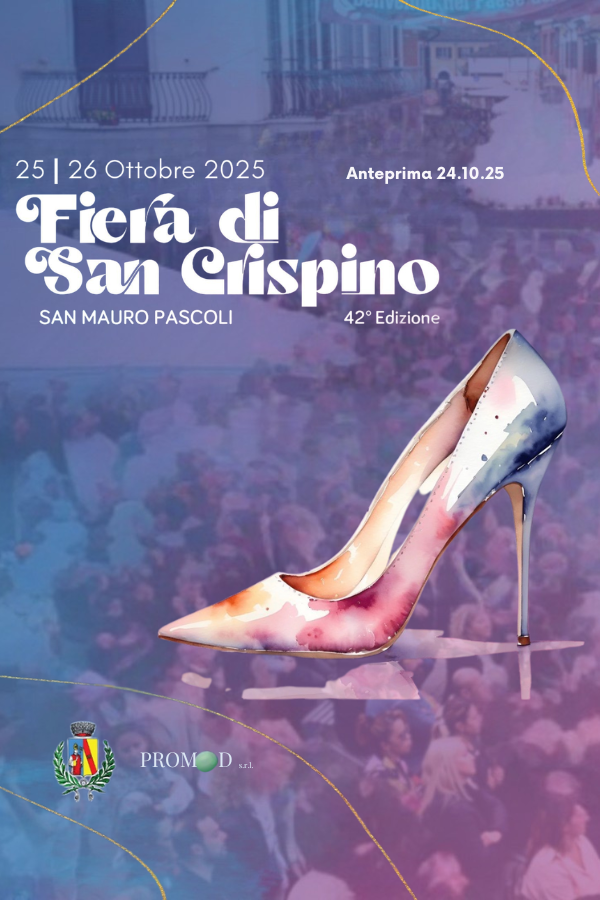 Locandina 42ª Fiera di San Crispino San Mauro Pascoli 25-26 ottobre 2025